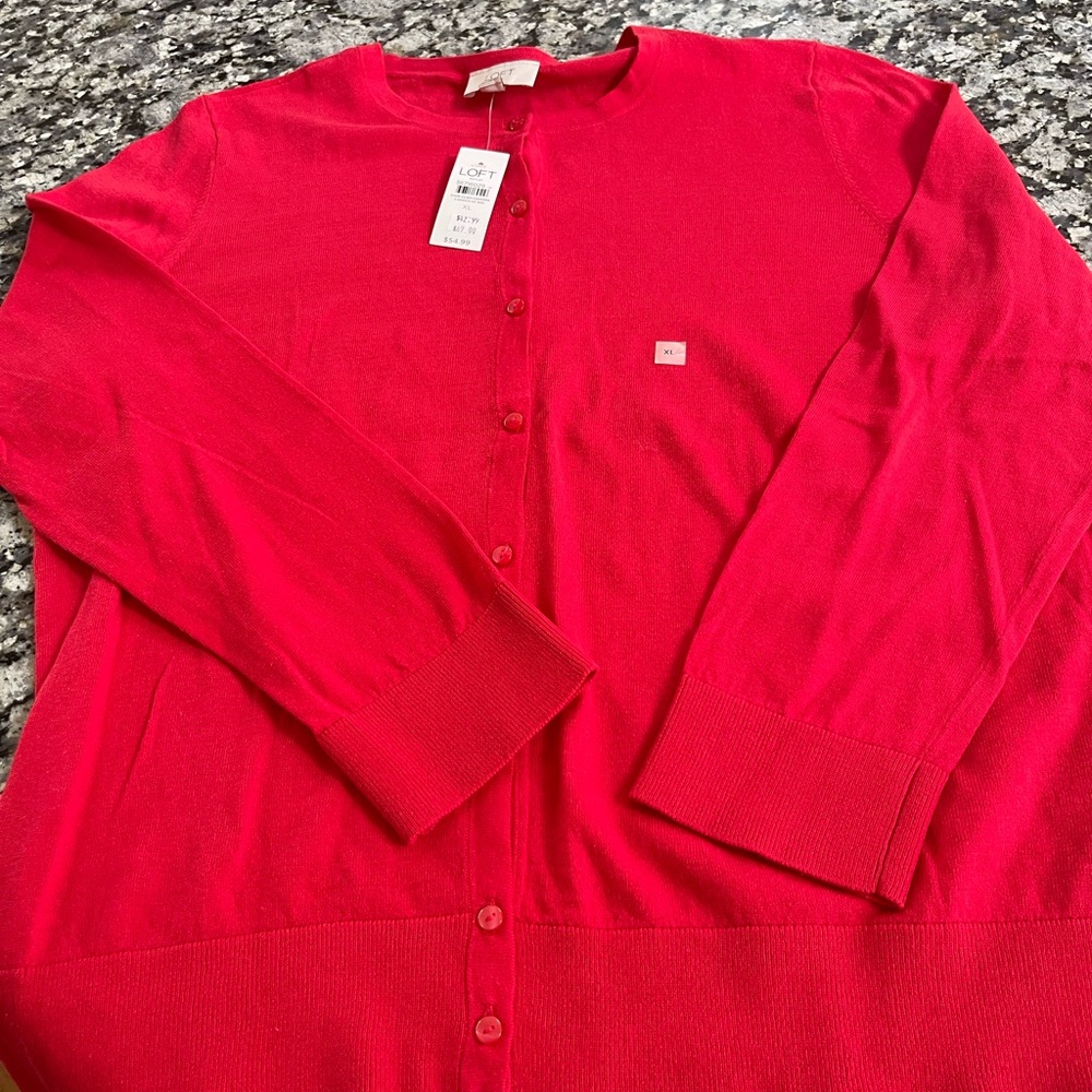 LOFT Bright Red Women's Cardigan
